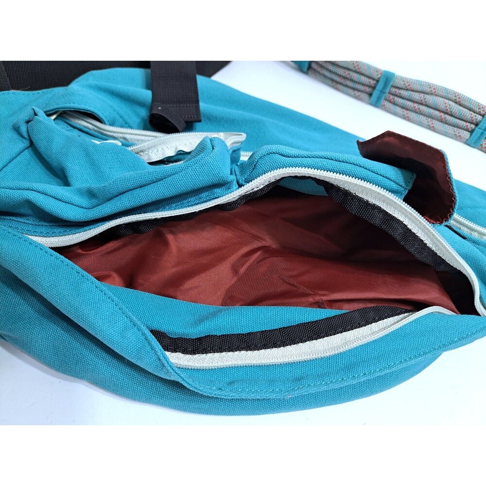 KAVU Rope Sling Bag Canvas Crossbody Backpack Blue Green Aqua Teal Messenger - Picture 3 of 6